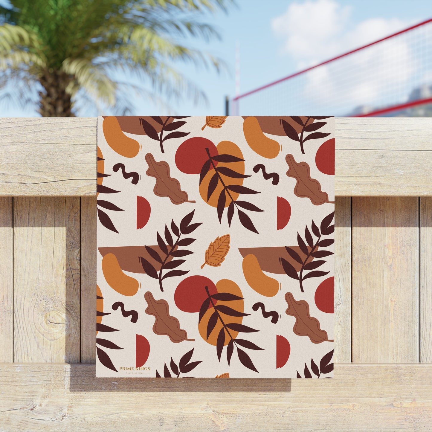 Boho Leaves Beach Towel, Tropical Poolside Towel, Summer Vibes Towel, Floral Decor Towel, Vacation Essential