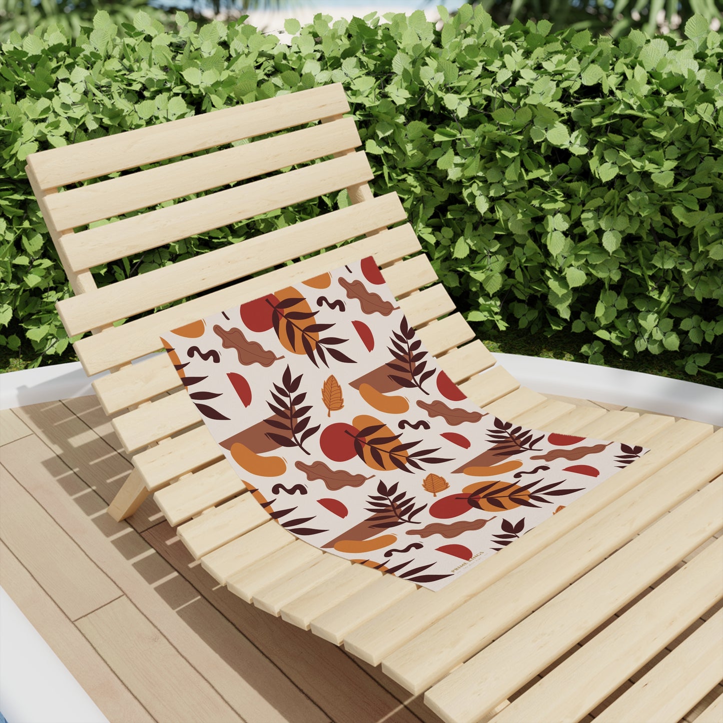 Boho Leaves Beach Towel, Tropical Poolside Towel, Summer Vibes Towel, Floral Decor Towel, Vacation Essential