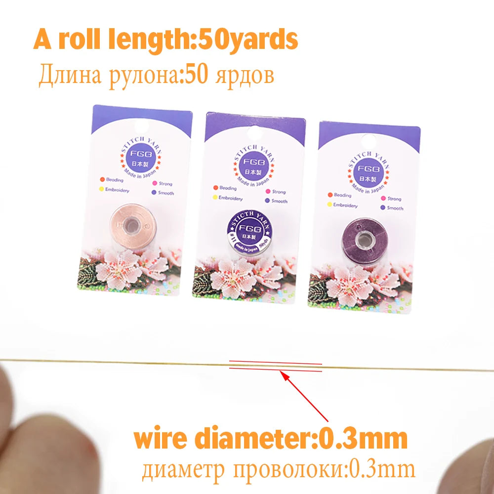 50Yards/Roll Special Coated Nonelastic Beading Threads Seed Beads Cord Thread for DIY Bracelets Necklace Jewelry Making Supplies